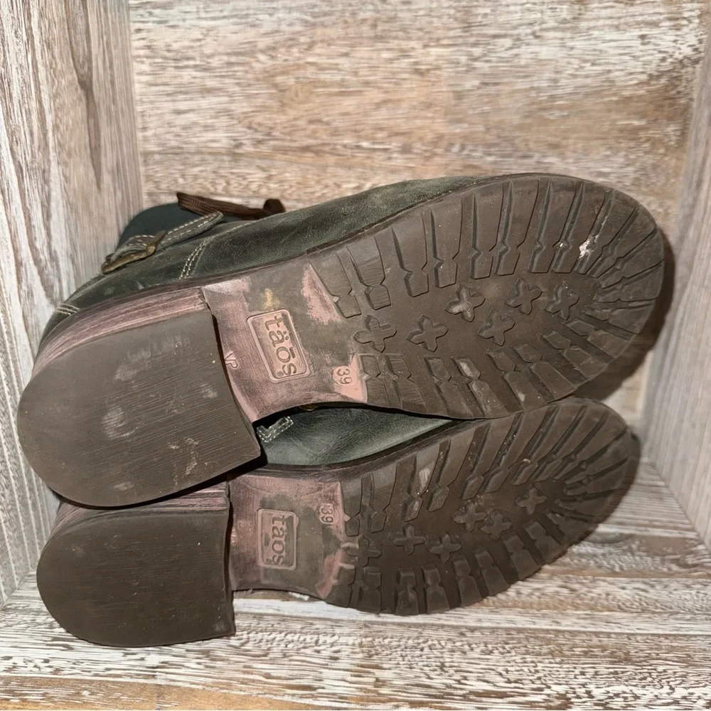 Taos Crave Teal Green Leather Lace-Up Boots EU 39 - Picture 5 of 12